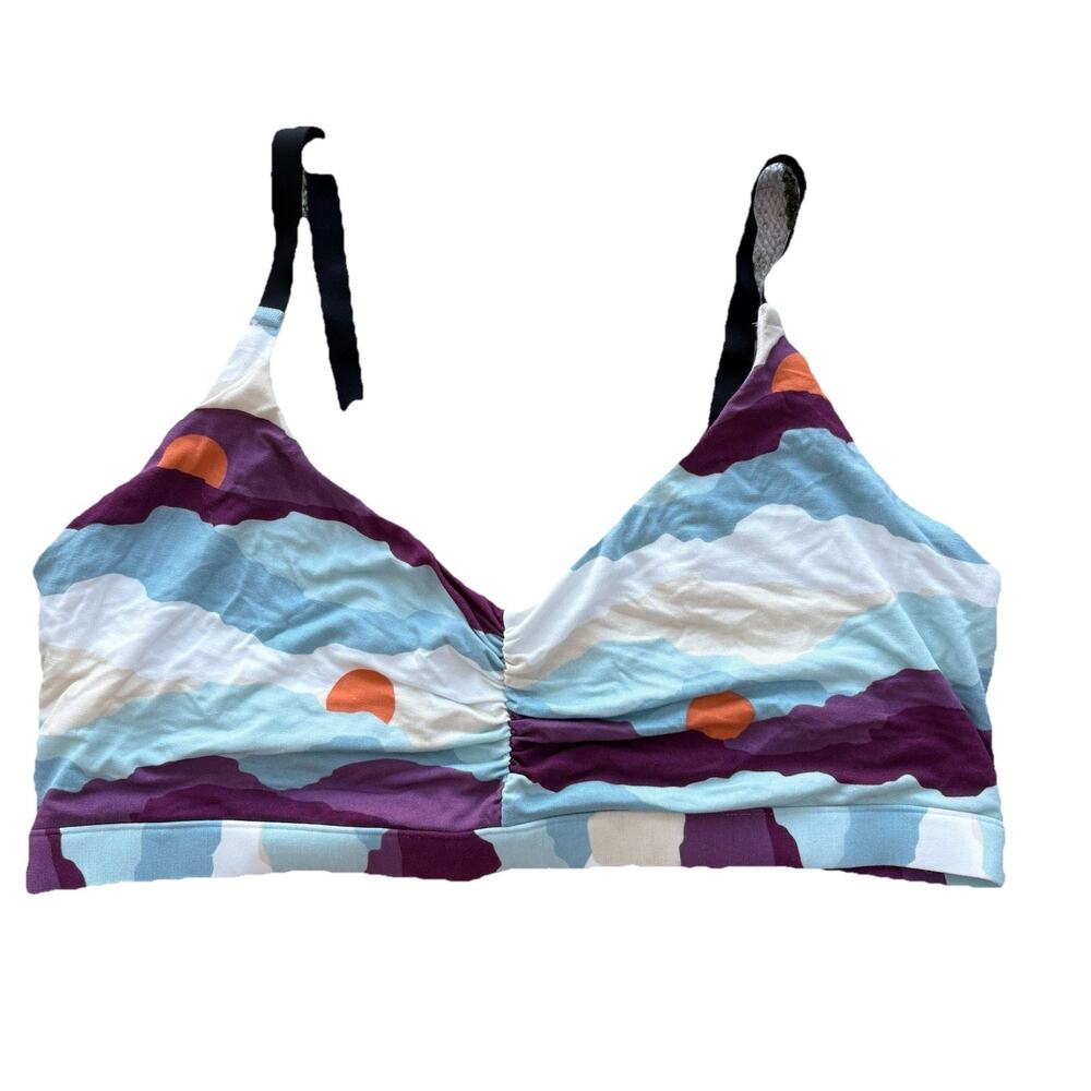 4X MeUndies Cloud Printed Purple Soft Bra Bralette